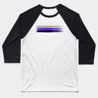 Pride Collection - Asexual Pride Flag (Paint Streak/Horizontal) Baseball T-Shirt